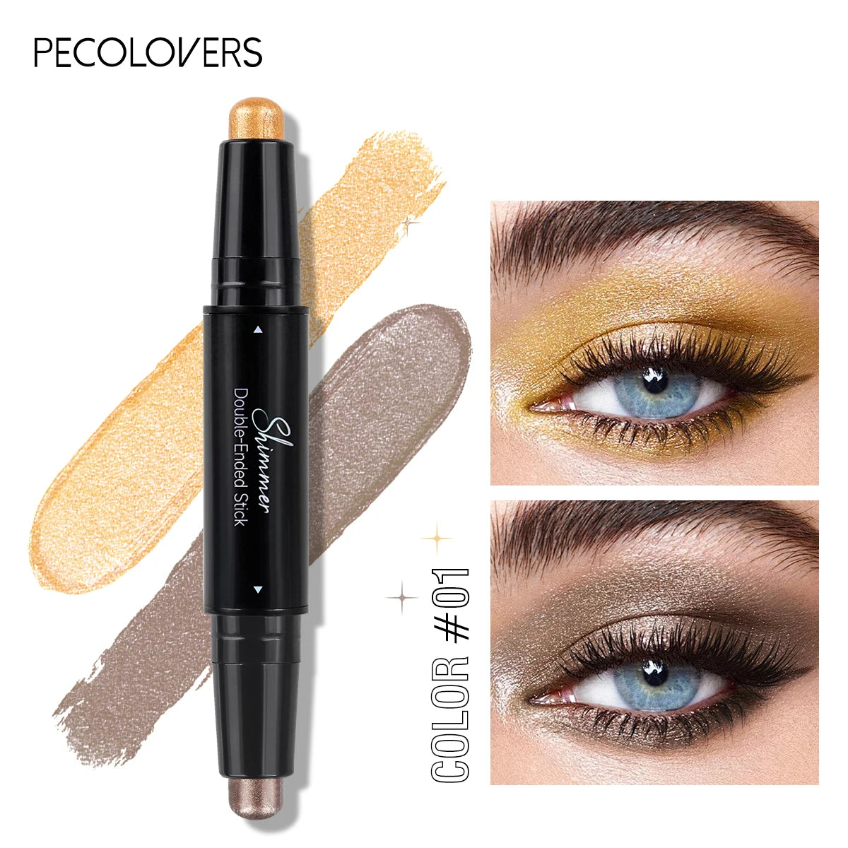 Shimmer Eyeshadow Stick – Waterproof Nude & Bronze Shadow Pen