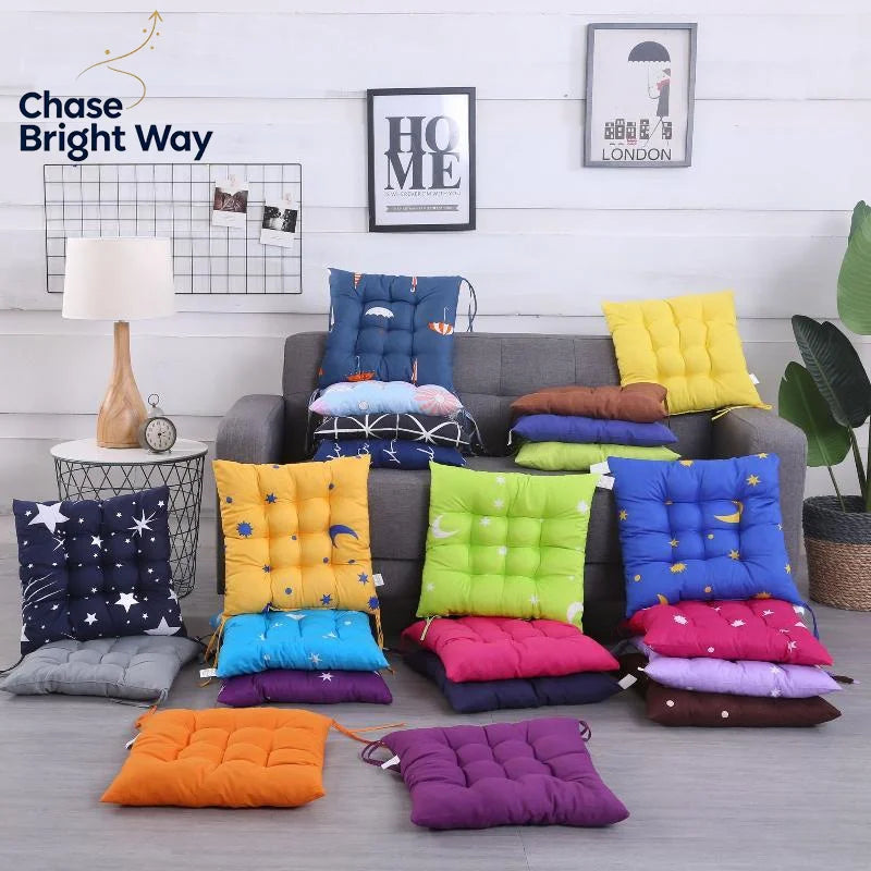 Washable Square Seat Cushion – Thick Padded Cartoon Chair Pad