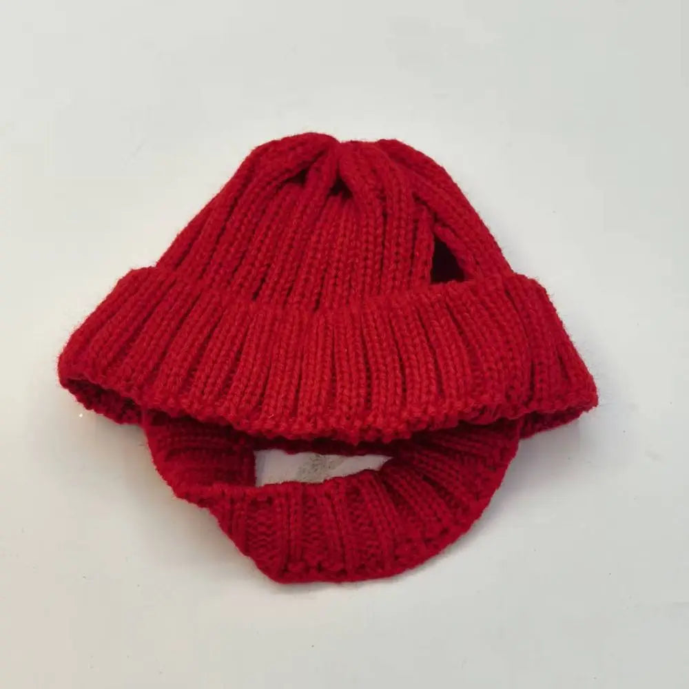 Ear-Exposed Pet Knitted Winter Hat – Small Dogs & Cats