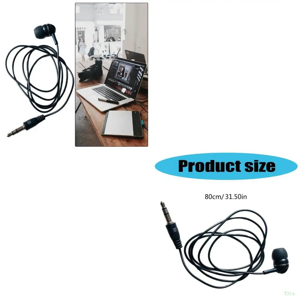 T21A 3.5mm Mono Earphone – Single Ear Corded In-Ear Headset
