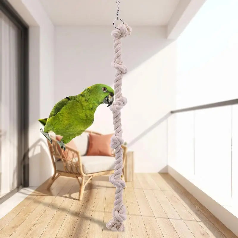 Natural Cotton Parrot Climbing Rope Toy – Chew & Perch
