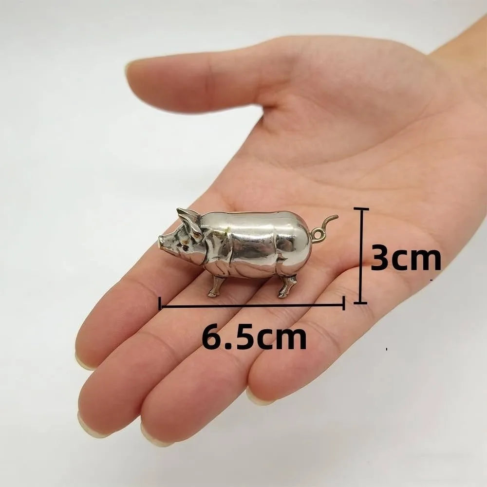 Antique Mini Pig Tape Measure – Retractable Metal 1.5M Tool