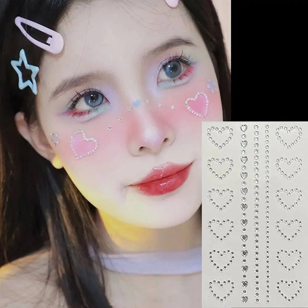 Face Gem Stickers – Butterfly Flower Star Heart Jewels