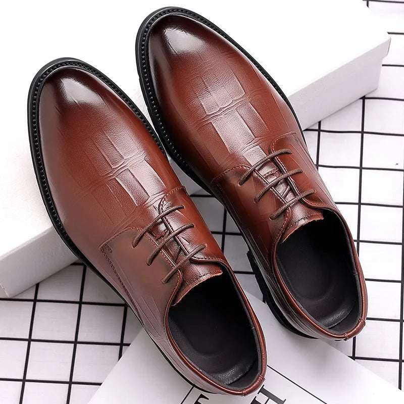 Men's Pointed Toe Oxford Dress Shoes – Lace-Up Formal