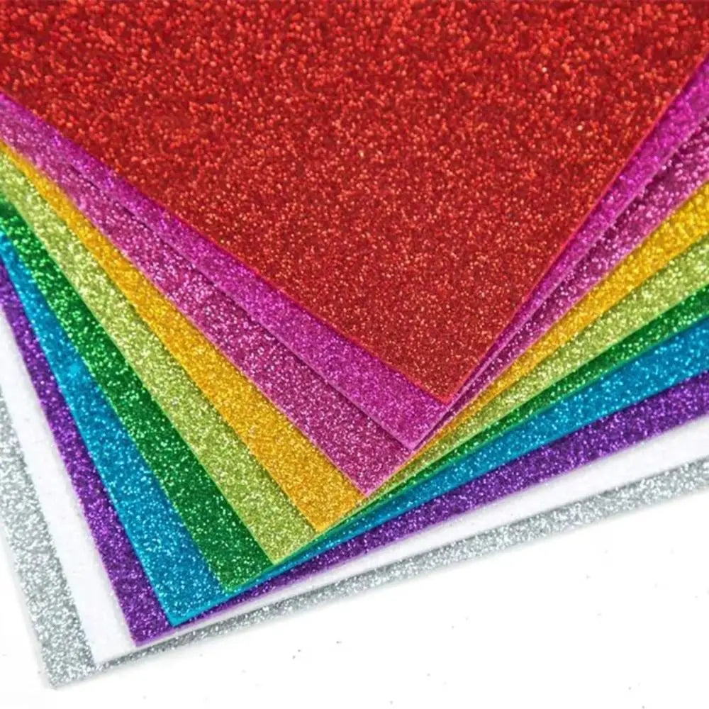 Self-Adhesive Glitter EVA Foam Paper A4 – 10-Pack Craft Sheets