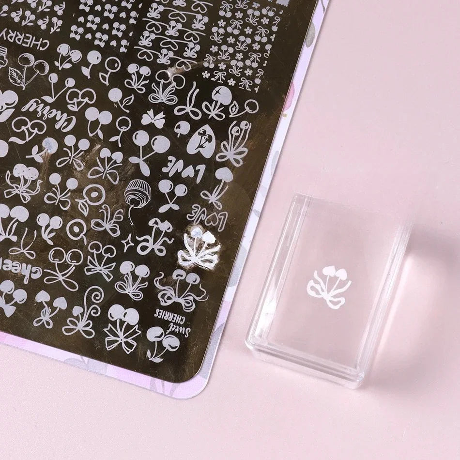 Silicone Nail Art Stamping Kit – French Manicure Stamp & Scraper
