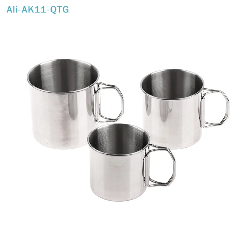 Stainless Steel Folding Handle Camping Cup – Portable Carabiner