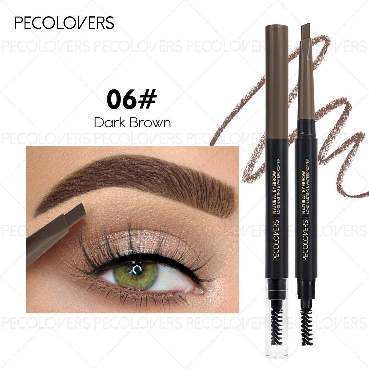SAMMY Double-Headed Triangle Eyebrow Pencil | Long-Lasting Brown