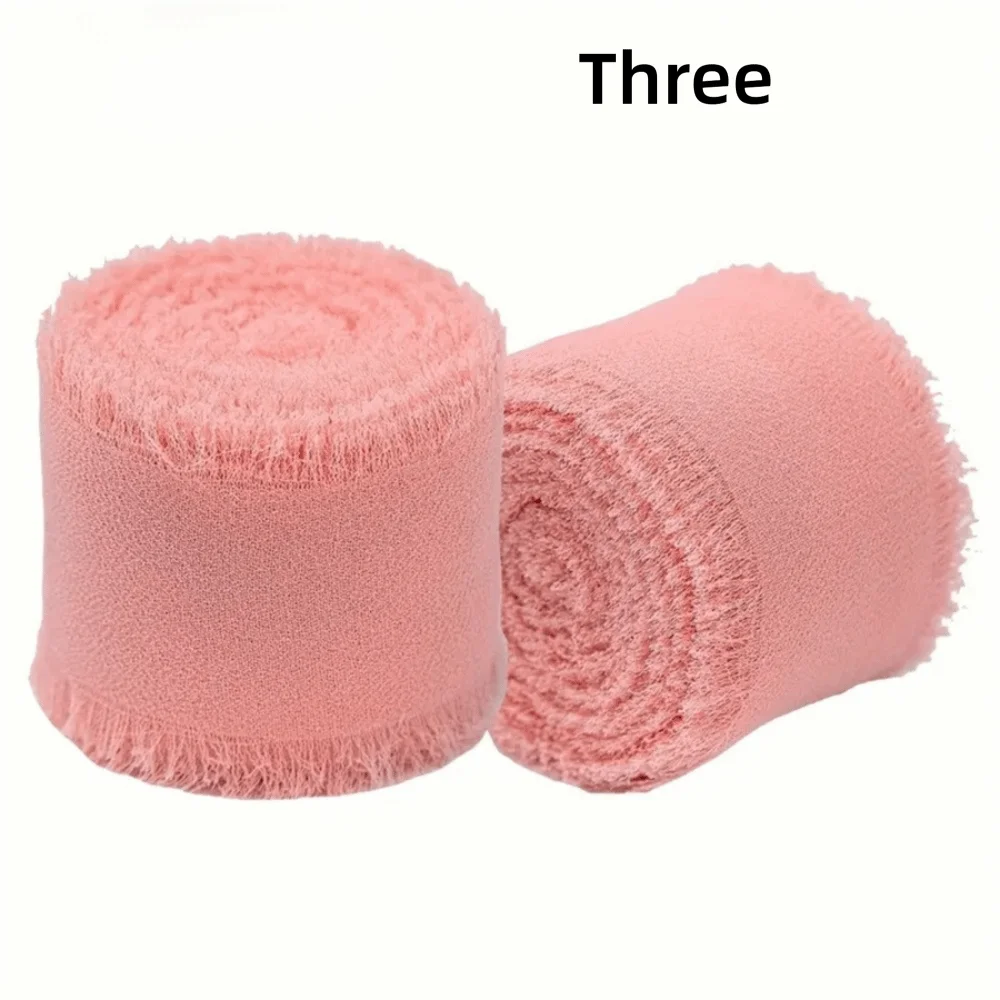 3-Roll Fringe Chiffon Ribbon – 5m DIY Wedding & Craft Décor