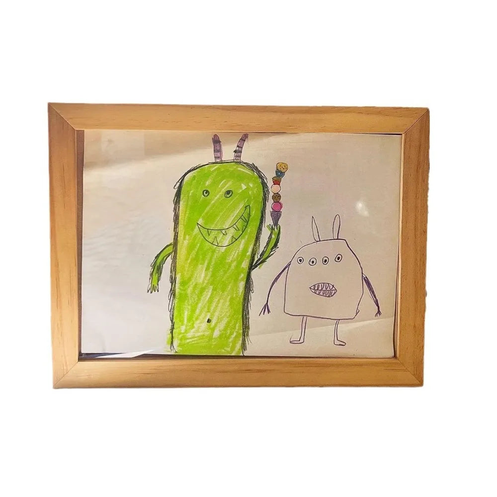 Wooden Kids Art Frame – Rotatable Changeable Photo Display