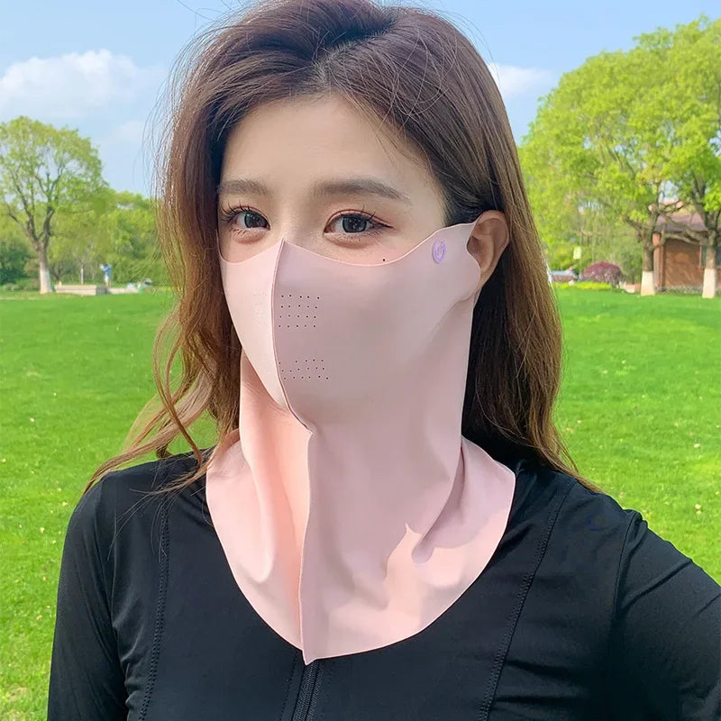 Women's Ice Silk Face Mask & Neck Scarf – UPF50+ UV Protection