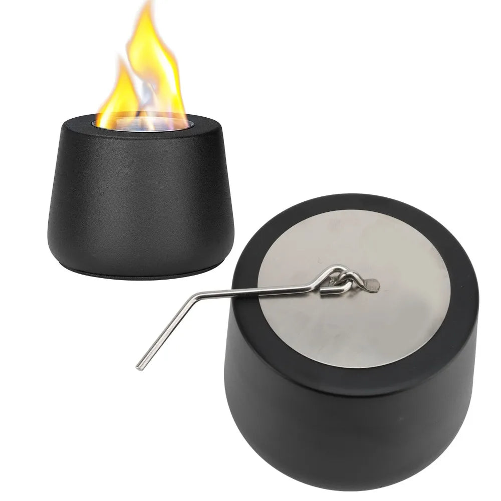Mini Ceramic Tabletop Fire Pit Bowl – Black Indoor Fireplace