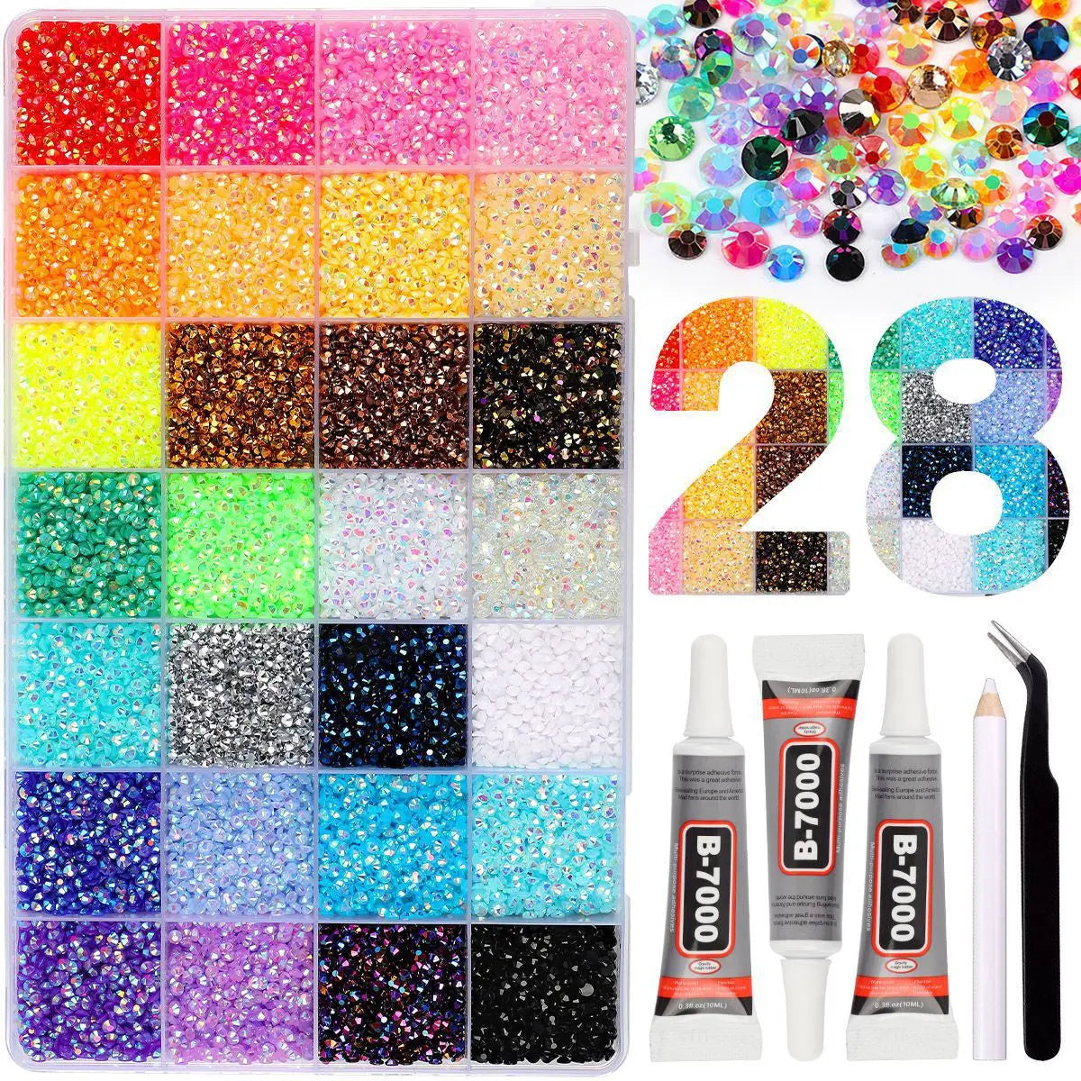 Resin Rhinestone Bedazzling Kit – 3mm Flatback Jelly Gems 15/24/40