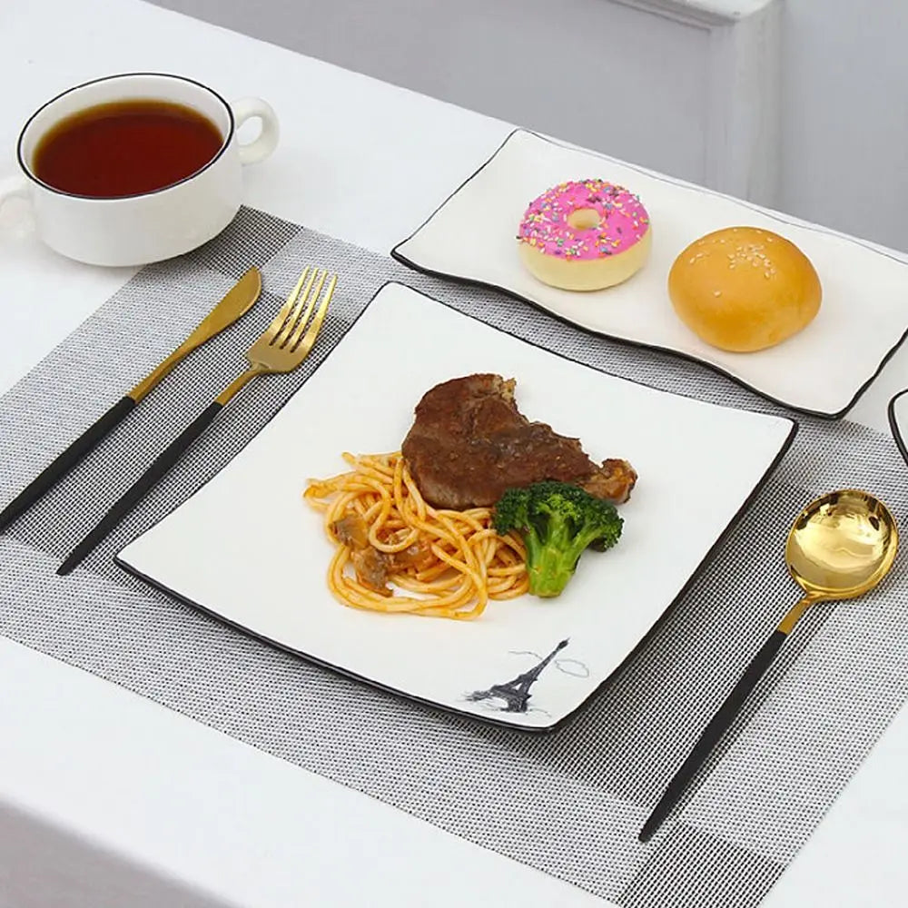 PVC Rectangle Placemats – Non-Slip & Oil-Proof Dining Table Mats