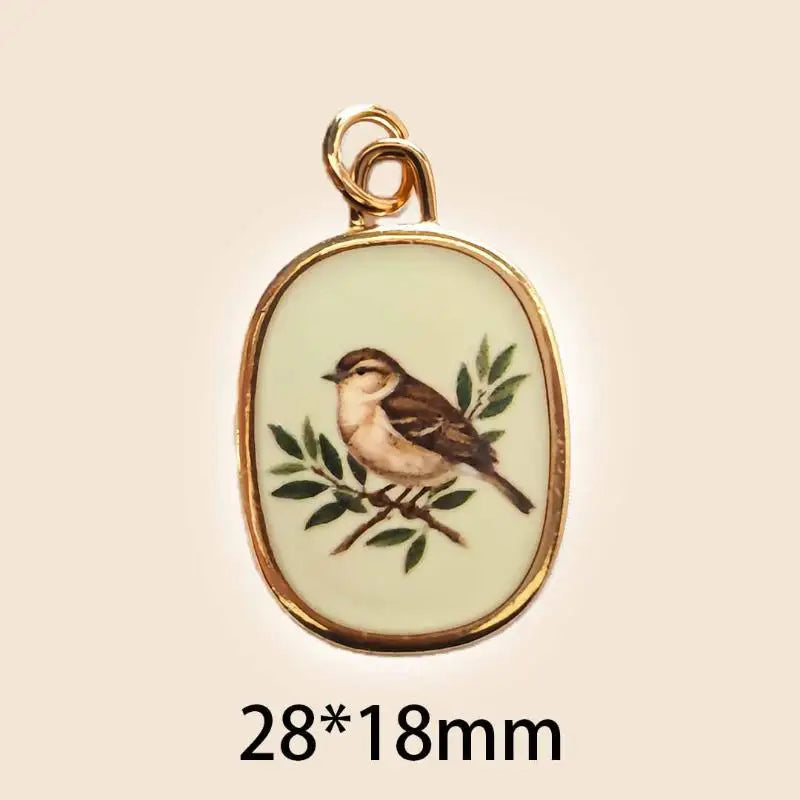 Vintage Oval Enamel Copper Pendants – DIY Jewelry Charms