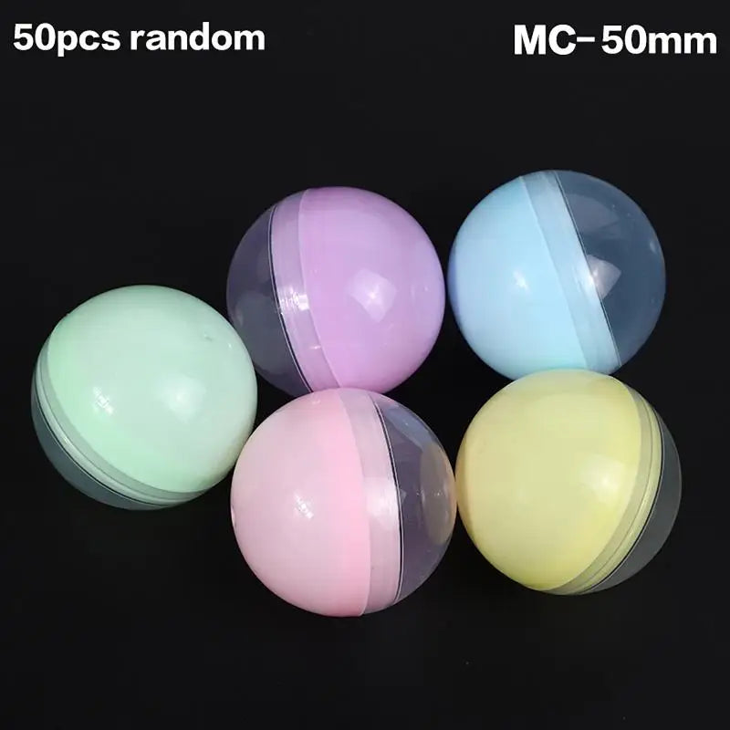 50-Pack Empty Plastic Capsule Balls 28–55mm | DIY Toy Containers