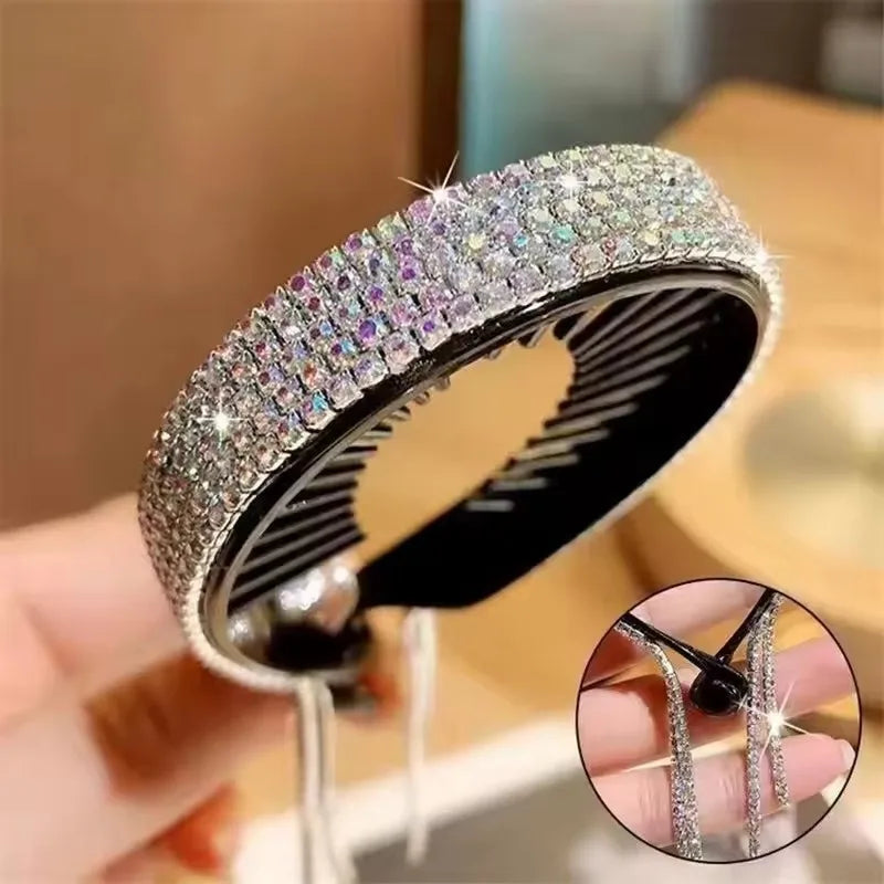Women's Rhinestone Tassel Hair Claw Clip & Headband