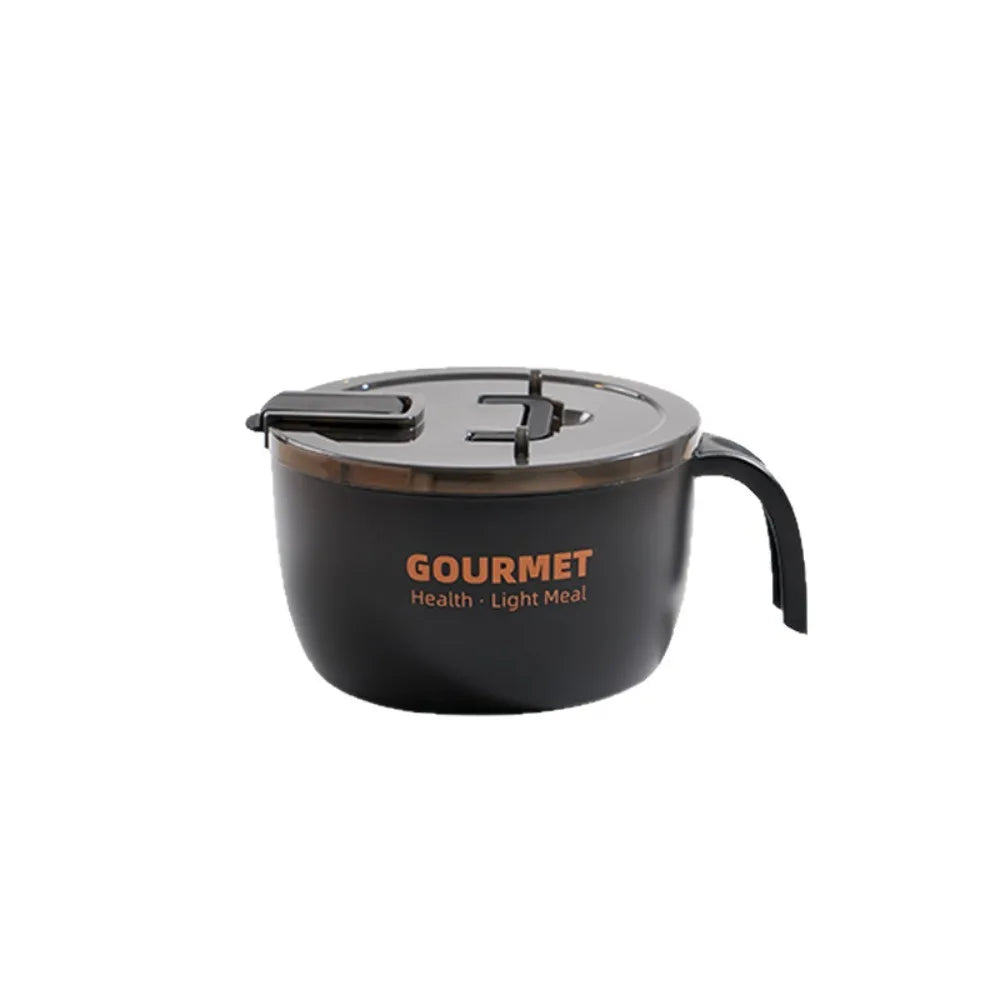 Stainless Steel Noodle Bowl 1300ml – Side Handle & Utensils