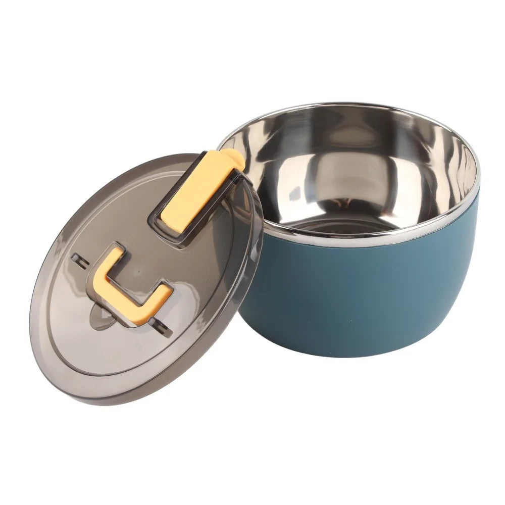Stainless Steel Noodle Bowl 1300ml – Side Handle & Utensils