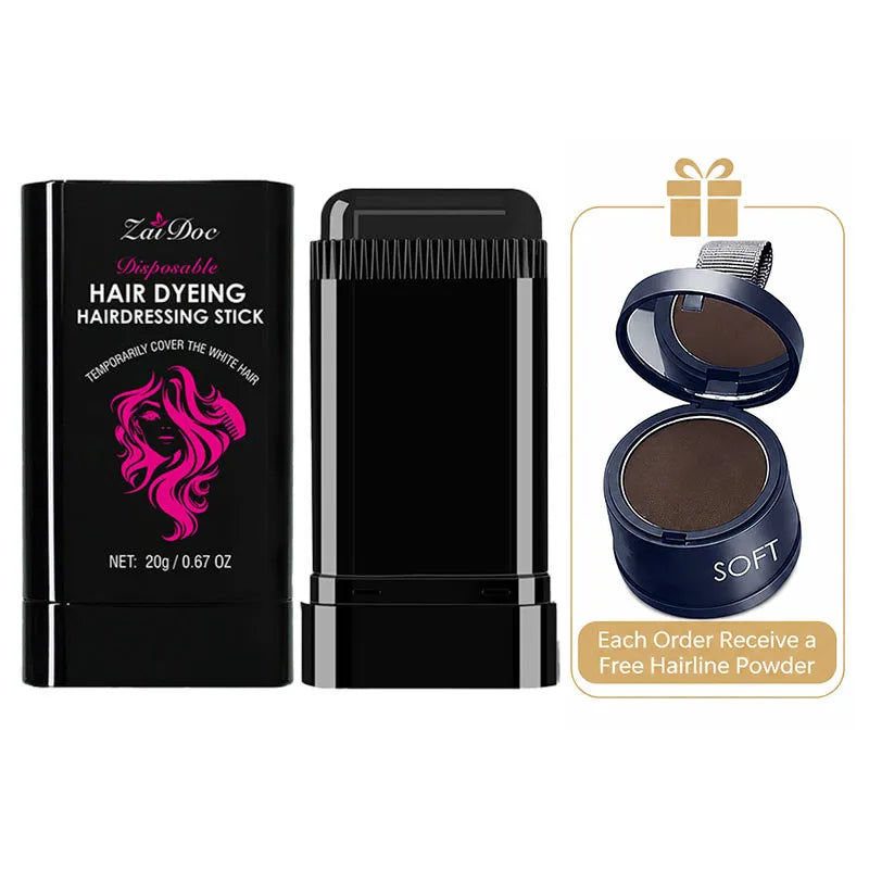 ZaiDoc Hair Dye Stick & Hairline Powder – Gray Coverage Set