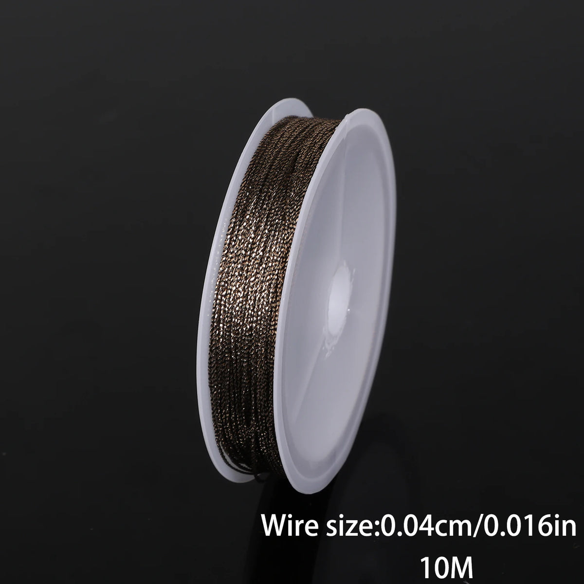 Polyester Jewelry Cord 0.4mm | 10M Golden Silver Thread Spool