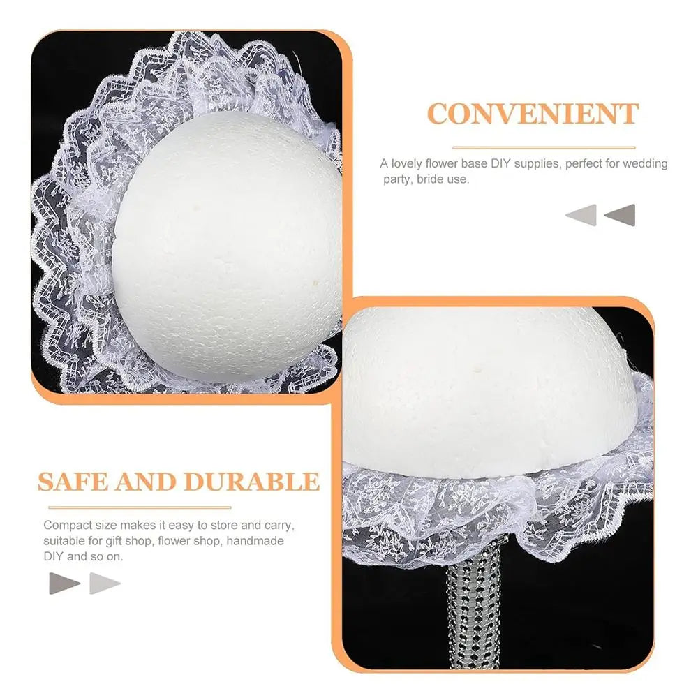 White Lace Foam Bouquet Holder – DIY Bridal Floral Handle