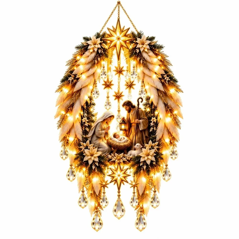 LED Nativity Scene Wall Light – Warm White Christmas Decor