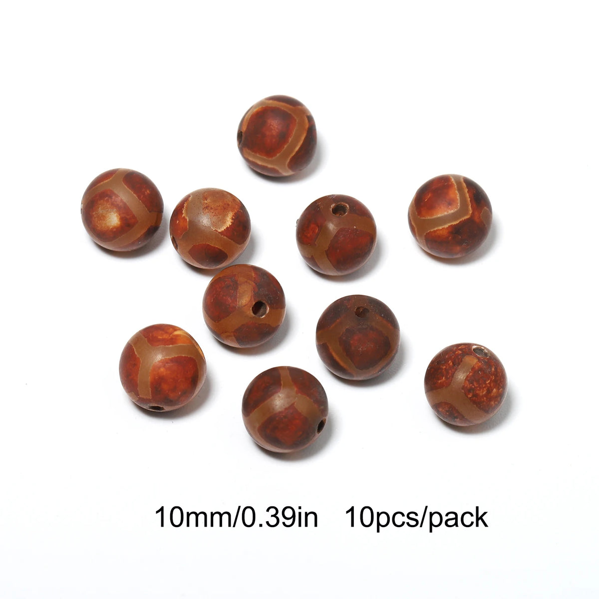 Tibetan Dzi Agate Natural Stone Round Beads – DIY Jewelry
