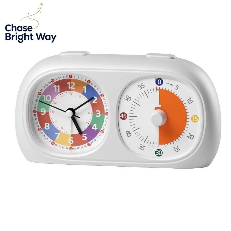 2-in-1 Visual Timer & Silent Alarm Clock for Kids | Study Timer