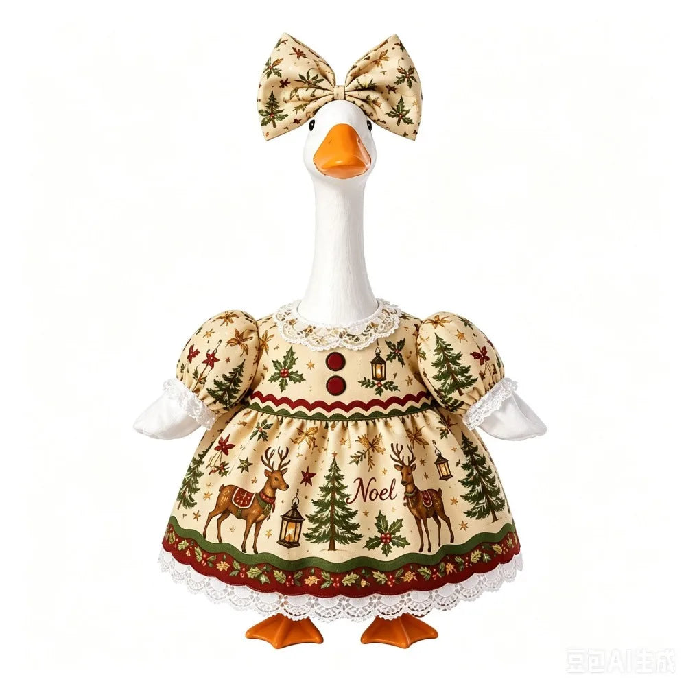 Red Truck Lace Goose Costume Outfit – 23-Inch Holiday Decor