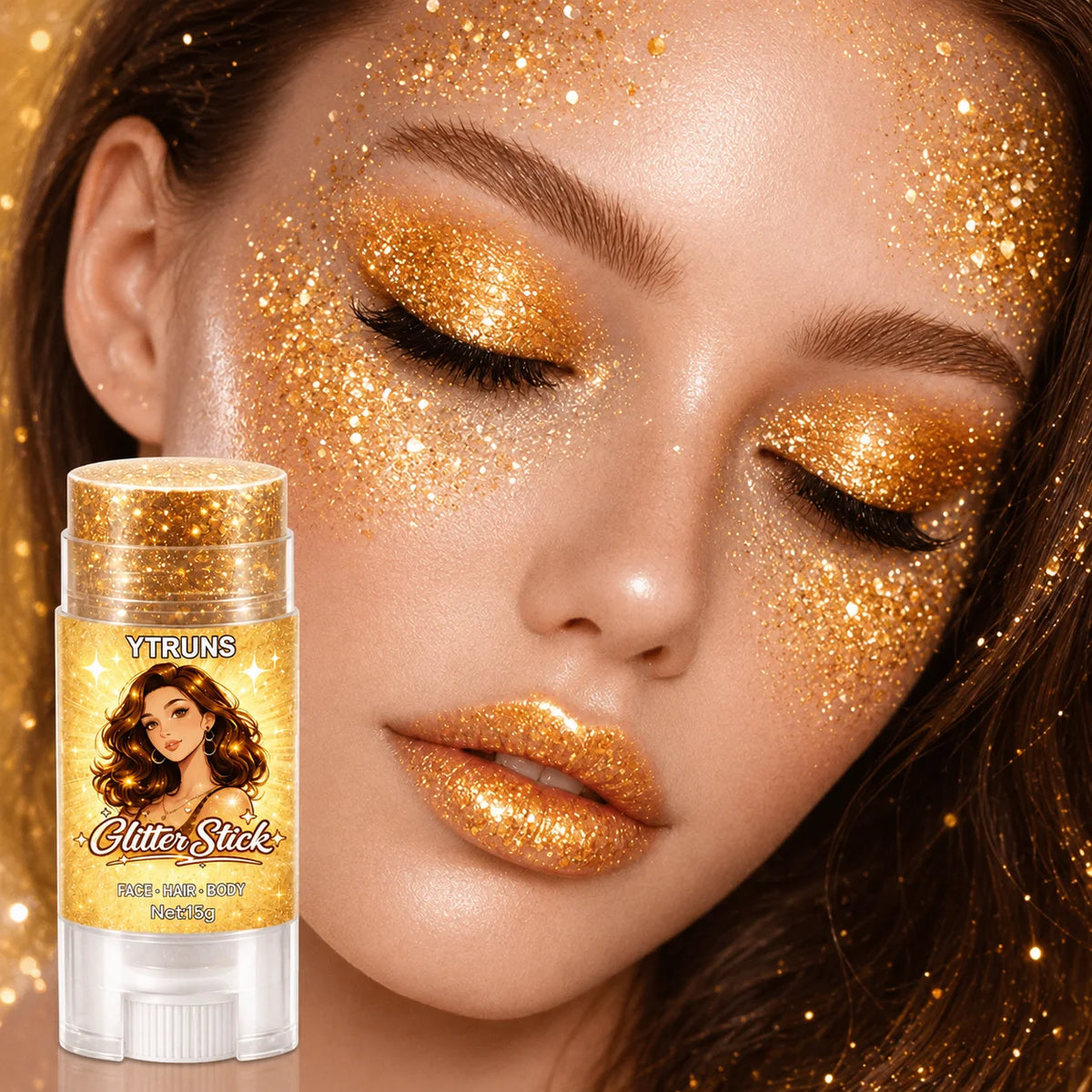 Champagne Gold Glitter Gel Stick – Body & Face Shimmer