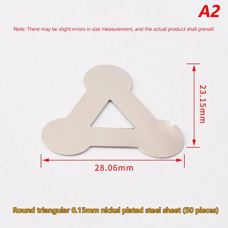 50-Pack T-Shape Nickel Tabs for 18650 Battery Spot Welding