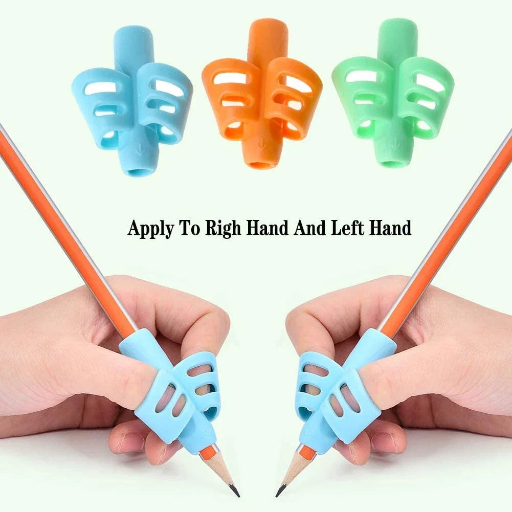 Silicone Pencil Grip Posture Corrector for Kids – 3-12 Pack