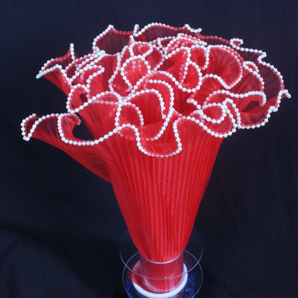 Pearl Lace Wave Mesh Flower Wrapping Roll – 28cm x 4 Yards
