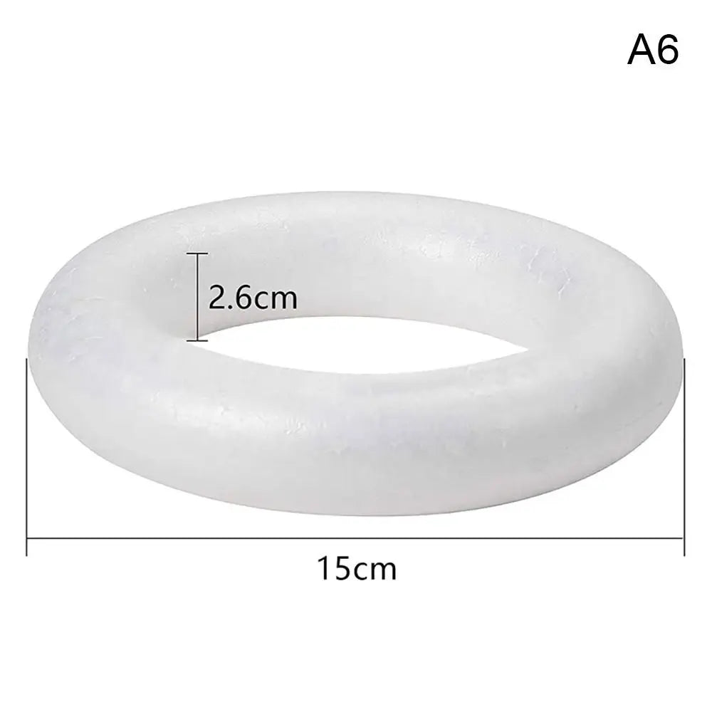 White Polystyrene Foam Ring – DIY Wreath Craft Base 5–20cm