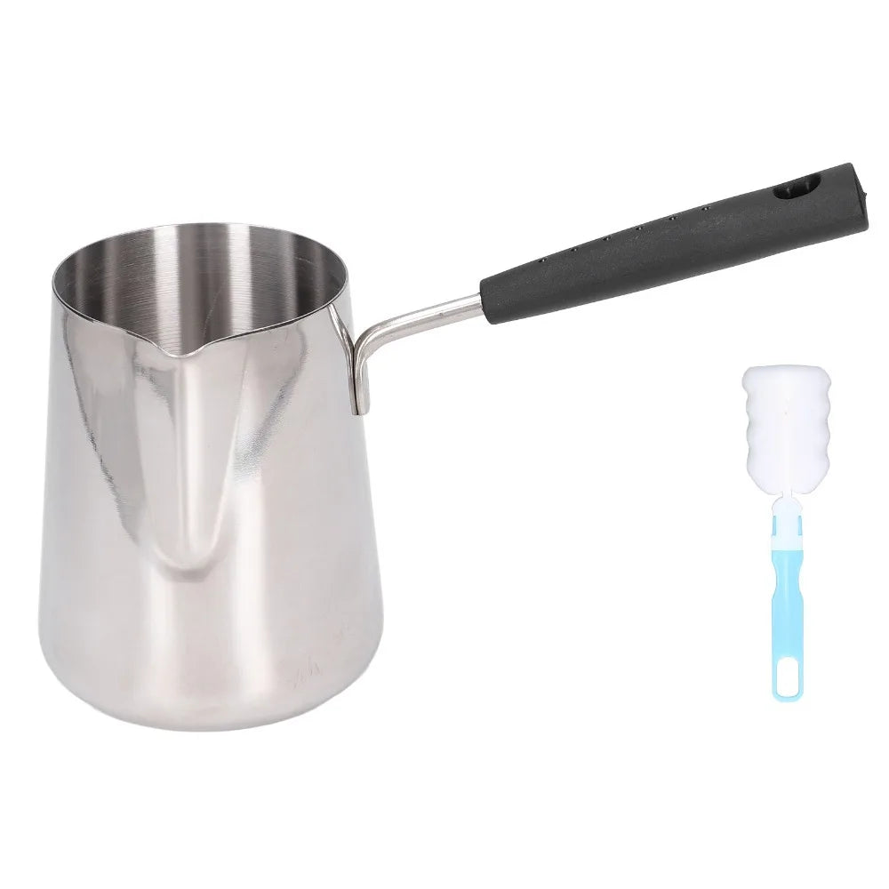 Stainless Steel Turkish Coffee Pot – 600ml Milk & Butter Warmer