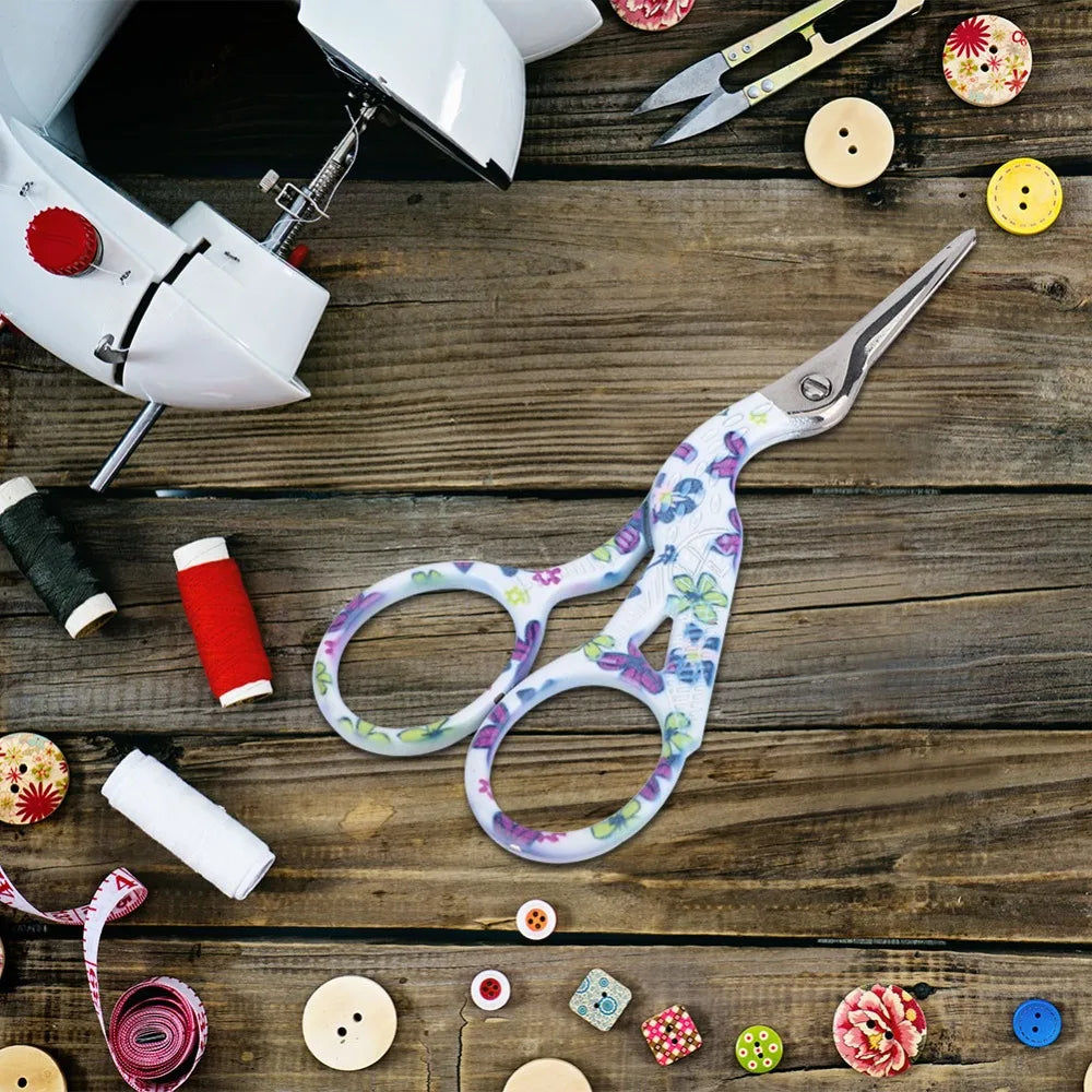 Vintage Floral Stainless Steel Craft Scissors | Sewing & Needlework