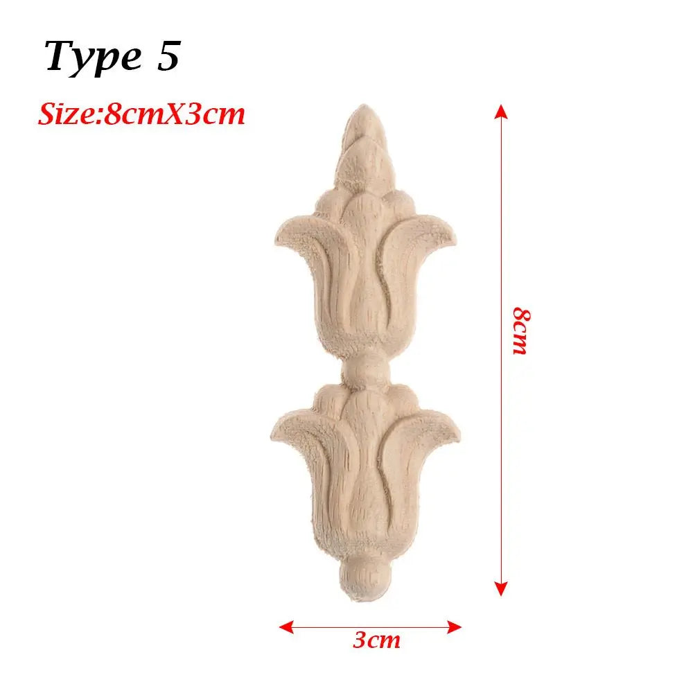Wood Carved Rose Flower Applique – DIY Furniture & Home Decor