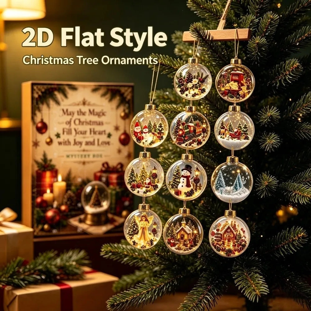 24-Piece Acrylic Christmas Advent Calendar Hanging Ornaments