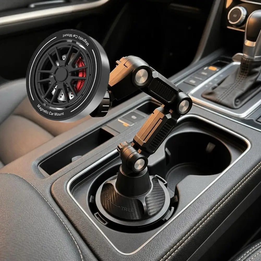 Magnetic Car Phone Mount Cup Holder – 360° Adjustable