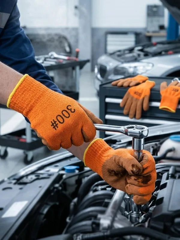 Winter Thermal Work Gloves – Fleece-Lined Nylon Latex Safety Grip