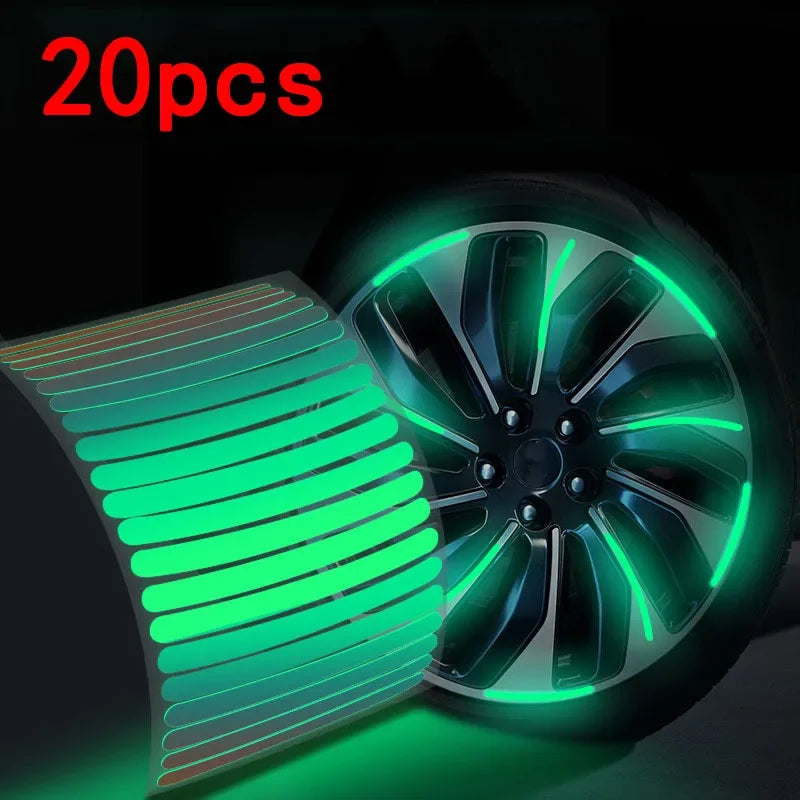 Wheel Rim Reflective Stickers – Car Bike Motorcycle 20/40Pcs
