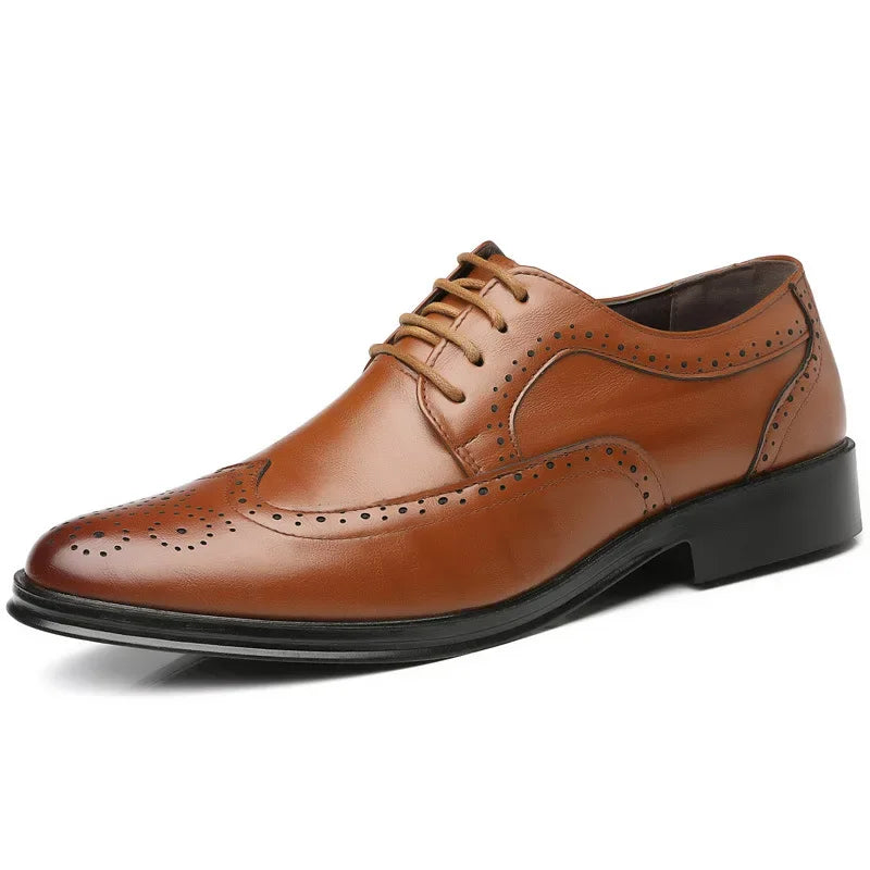 Men's Oxford Brogue Dress Shoes – Lace-Up Business Formal