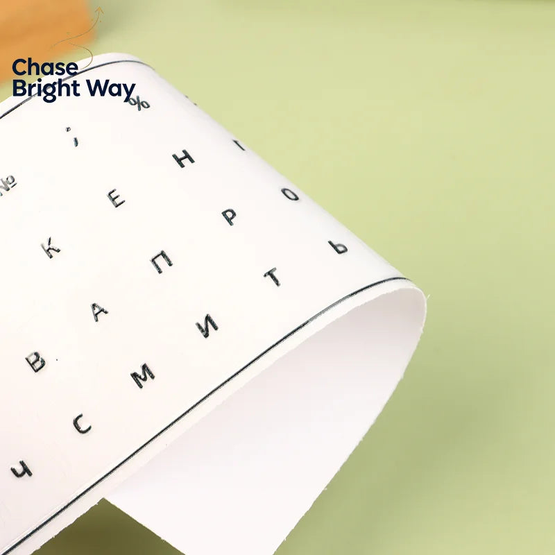 Russian Keyboard Stickers – Clear Cyrillic Letter Sheet