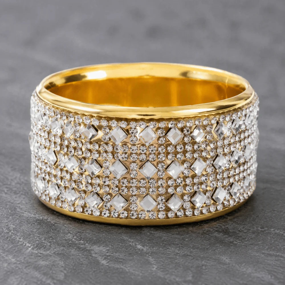 6-Pack Gold Crystal Rhinestone Napkin Rings – Table Decor