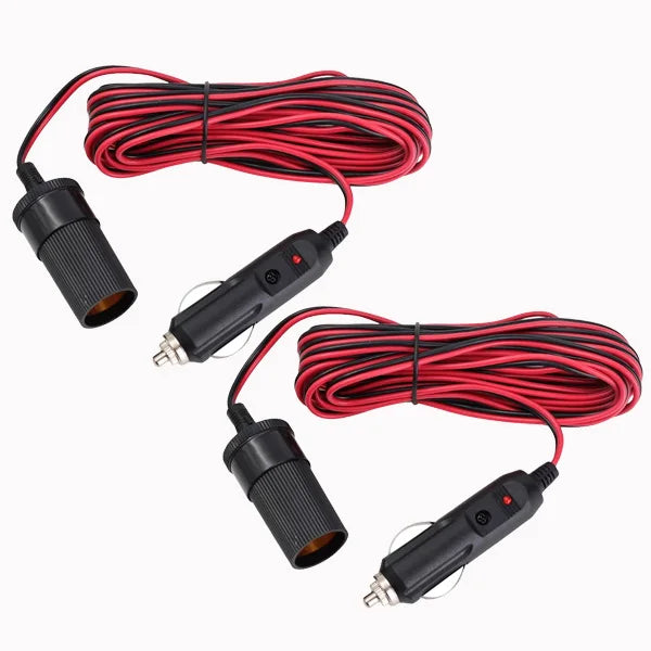 5M 12V Car Cigarette Lighter Extension Cable | Fuse + Indicator