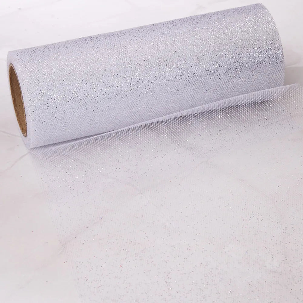 Glitter Sequin Mesh Fabric Roll – 10 Yards Tulle for DIY