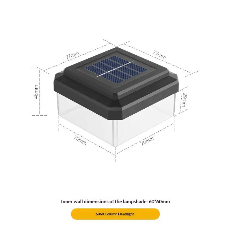 Solar LED Post Cap Light – IP65 Waterproof Outdoor Fence Light