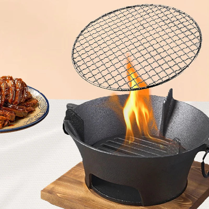 Stainless Steel Round Grill Net | BBQ & Camping Grid 25–40cm