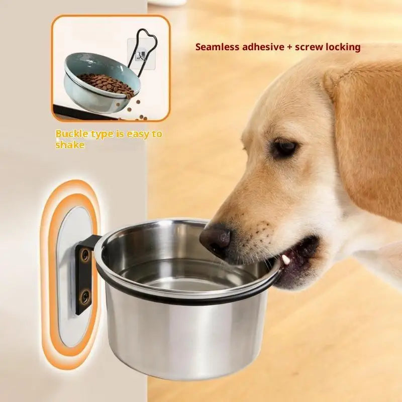 Wall Mounted Pet Bowl – No-Drill Stainless Steel Cat & Dog
